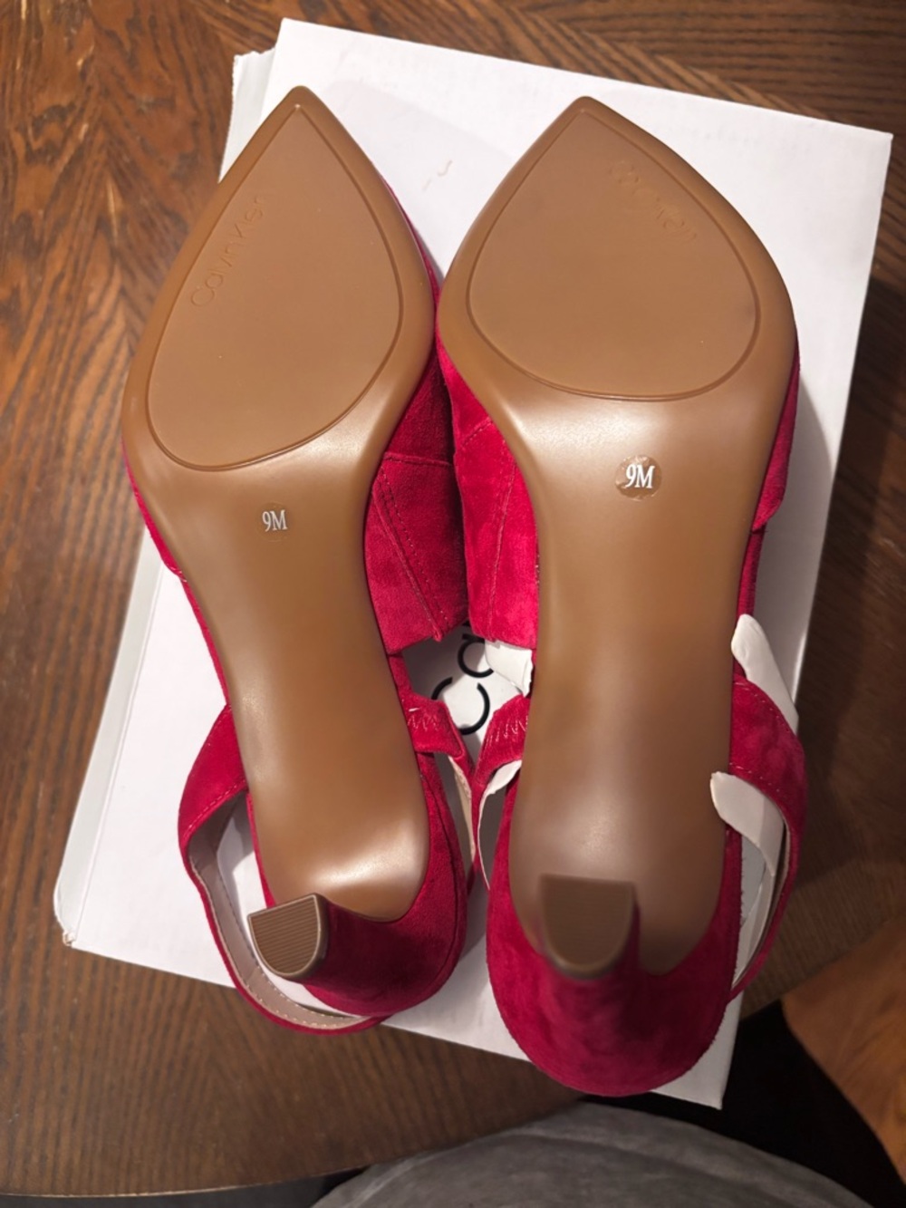 Calvin Klein Larin Slingback Heels Medium Pink 660 Suede Pointed Toe Size 9M - Picture 5 of 8